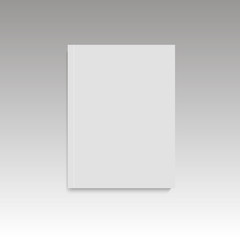 Blank empty magazine, album or book template lying on a gray background. vector
