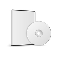 Realistic Case for DVD Or CD Disk with DVD Or CD Disk. Compact disk. Vector Illustration
