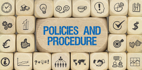 Policies and Procedure / Würfel mit Symbole