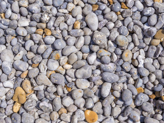 Smooth pebbles of different colors and sizes