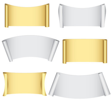 Set Gold And Silver Banners. Vector Banner.