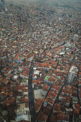 Obraz premium Istanbul view from air shows us amazing sunset scene