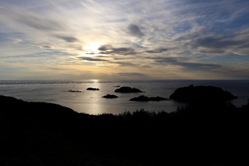 dark sunset with sea and driftice © ajkramer