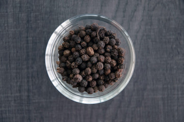 Black pepper in bowl