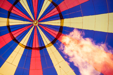 Hot air balloon with fire