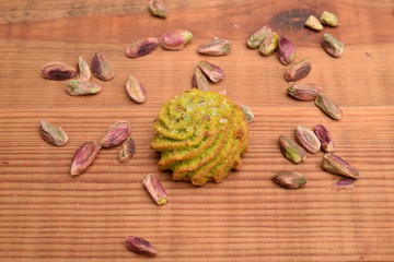 Sweet with pistachio flavored almonds