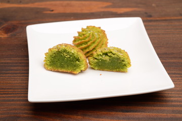 Sweet with pistachio flavored almonds