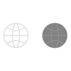 Globe  the grey color icon .