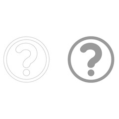 Question mark in a circle  the grey color icon .