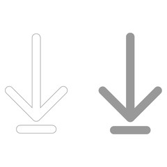 Down arrow or load symbol  the grey color icon .