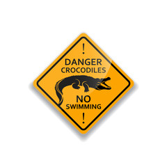 Obraz premium Danger of crocodile warning sign 