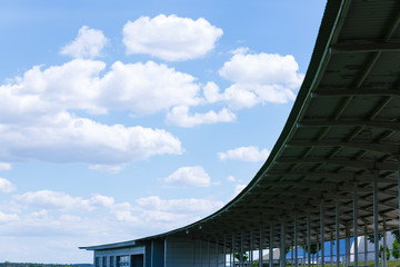 Detail of a highway overpass against the sky