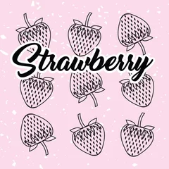 Gordijnen Strawberry. Vector illustration © madrolly