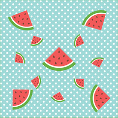 Vector watermelon background with seeds.