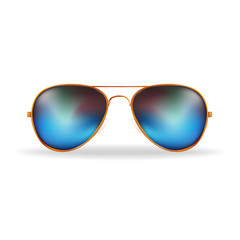 Sunglasses 3d realistic vector illustration. Isolated in white