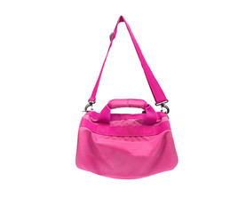 pink sport bag,isolated on white background with clipping path.
