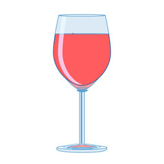 Shaded wine glass line art.