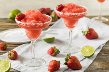 Homemade Red Frozen Strawberry Margarita