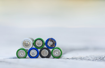 Used batteries ready to be recycled