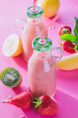 Fruity smoothie with ingredients