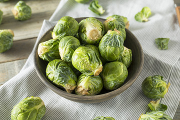 Raw Organic Green Brussel Sprouts