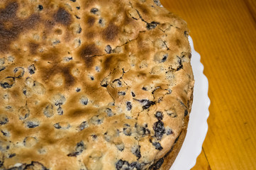 sponge cake with black currants
