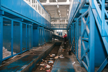 Waste processing plant. Technological process. Business for sorting and processing of waste.