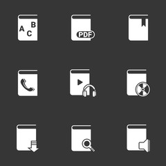 Vector illustration on a theme book. Black background