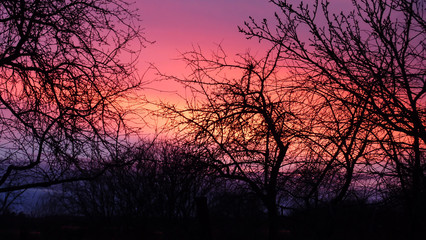 Beautiful colorful sunset of the autumn. Background picture.