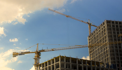 Construction, high-rise, building tower crane close up © CreativeSuburb
