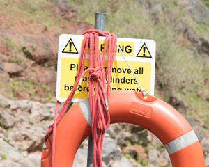 Covered warning sign