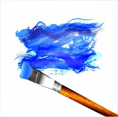 Brush draws in blue