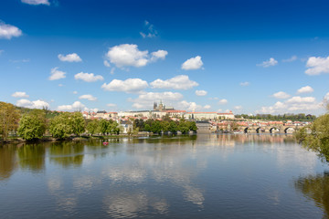 Beautiful view of the old town across the river