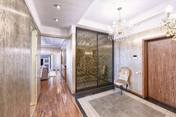 Russia,Moscow - The interior design of the hall in a new apartment.