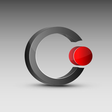 Circle Shaped Red And Gray Logo