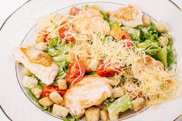 Roast chicken fillet and vegetables