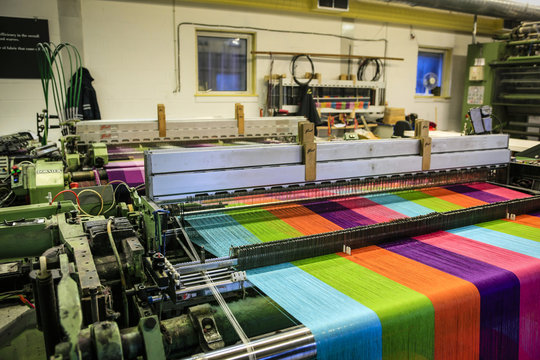 Modern weaving machine producing elaberate patterned textile for the World markets