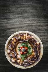 bolied octopus in spicy sauce tapas starter