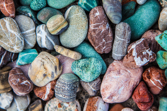 Sea pebble / sea stones background/ beach rocks