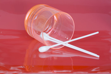Disposable medical mouth and throat cotton swabs