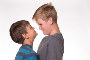 Two Boys Face to Face