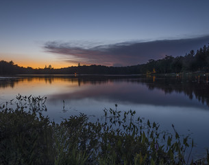 sunset over the lake