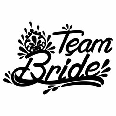 Team Bride text in black with a tiara