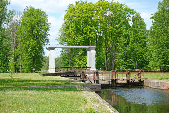 Gateways sluice (locks) on the Augustow Canal, Poland, Belarus. It is under the protection of UNESCO