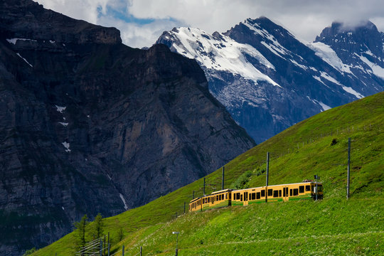 Train by the hill