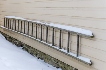 Obraz premium ladder hanging on building