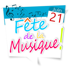 fête de la musique ! - 21 juin - panneau blanc