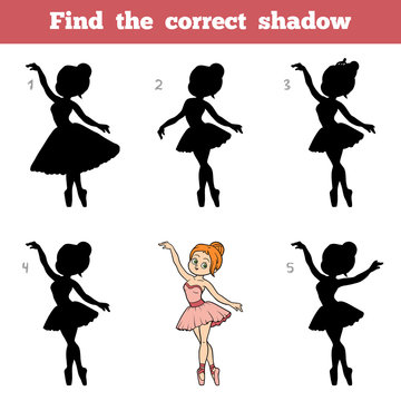 Find the correct shadow, game for children, Ballerina