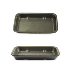 Plastic foam food tray isolated