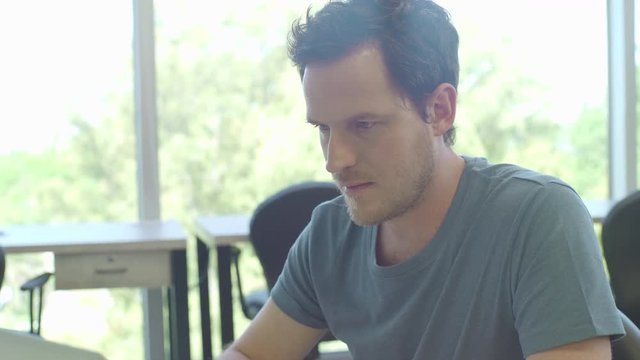 Man using laptop computer